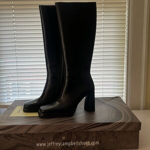 Jeffrey Campbell Maximal Knee High Black Boots